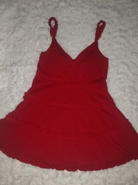 Trixxi Red Ruffle Strap Sundress